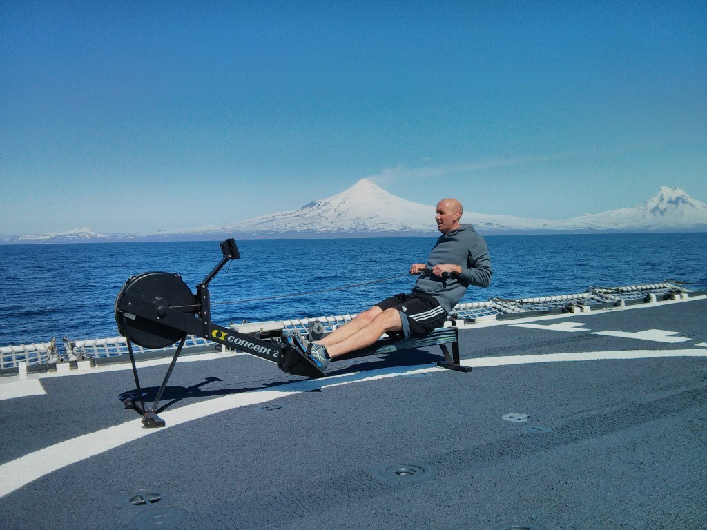 Coach Mike getting a WOD in while deployed.